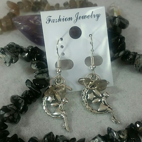 Fairy & crystal earrings +pick your stone - Picture 7 of 9